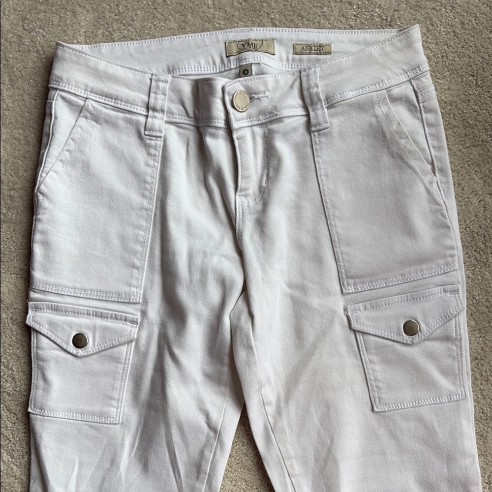 YMI White Cargo Anklet Pants